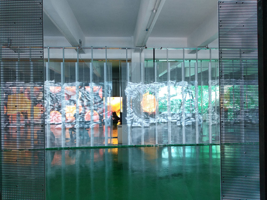 Energy Saving Led Transparent Display 1000*500mm / 1000*1000mm Retail Store Glass Video Wall Fast Cooling