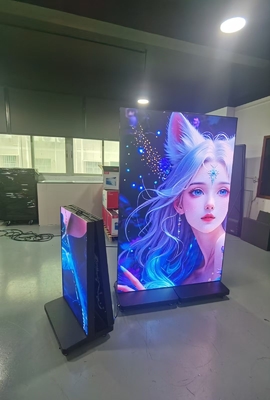 P1.86 Katlanabilir Poster GOB LED Ekran Yer Standı sergi için havaalanı otel alışveriş merkezi
