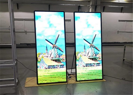 Portable P3mm Floor Stand LED Poster Display Advertising Screen 576*1920mm